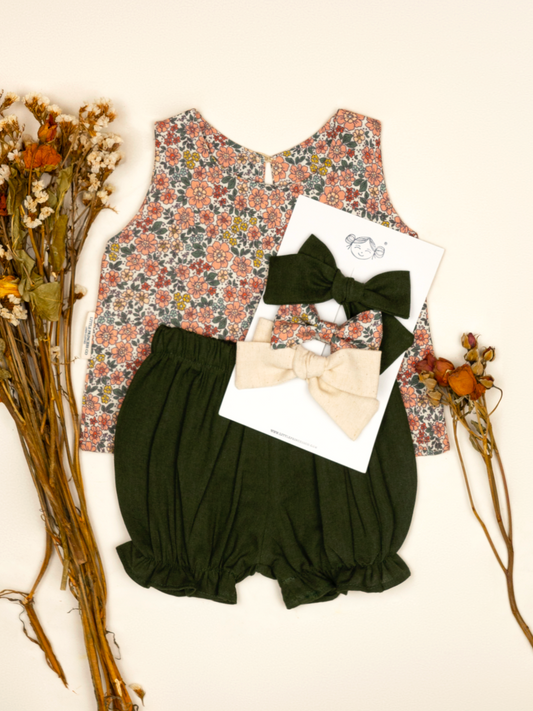 CONJUNTO BÁSICO | FLORA MANDARINA COMBINADO