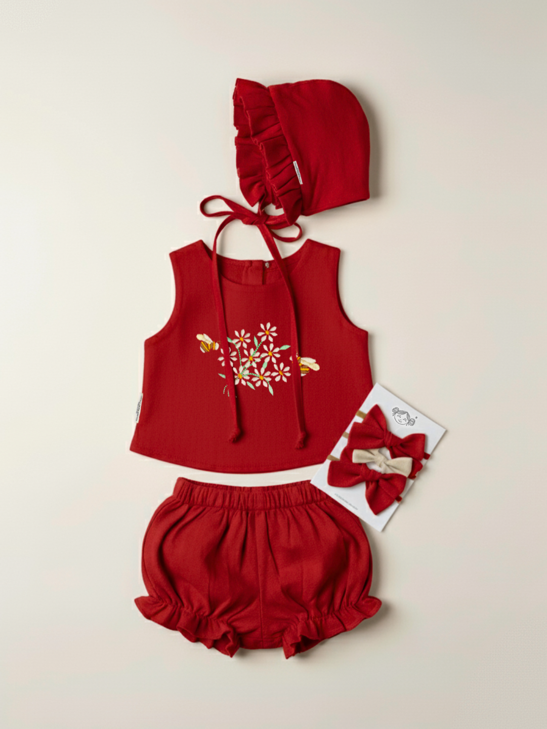 CONJUNTO BÁSICO | ROJO BORDADO